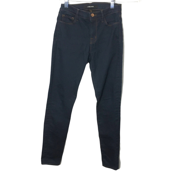 J Brand Women's Skinny Leg Jeans Size 26 Blue Dark Wash Low Rise Style 811T289 - Picture 2 of 9